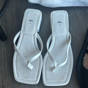 Zara White Sandals Minimalist Design